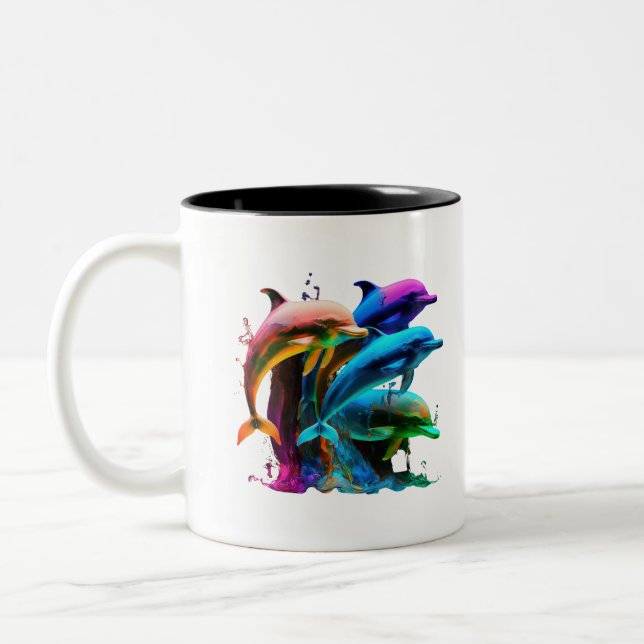 Caneca De Café Em Dois Tons Vinheta Colorida Admirável (Esquerda)
