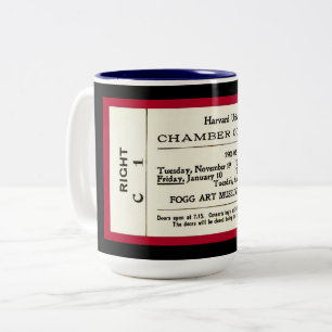 Caneca De Café Em Dois Tons Vintage 1901 1902 (copy) Harvard Concert Ticket