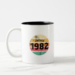Caneca De Café Em Dois Tons Vintage 1982 Incrível 40º Aniversário Retro 1982 A