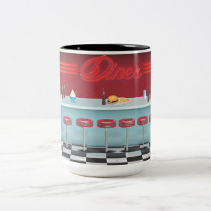 Caneca De Café Em Dois Tons Vintage All American Diner