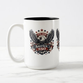 Caneca De Café Em Dois Tons Vintage América 250 Águia Careca 1776-2026 Patriót