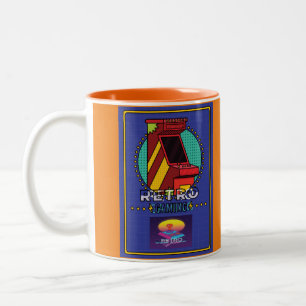 Caneca De Café Em Dois Tons Vintage Arcade Game Designs