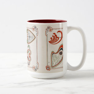 Caneca De Café Em Dois Tons Vintage Art Nouveau Pintura de Alphonse Mucha