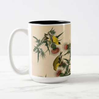 Caneca De Café Em Dois Tons Vintage Audubon American Goldfinch Pird