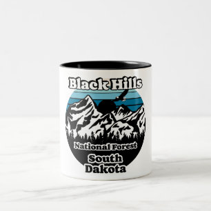 Caneca De Café Em Dois Tons Vintage Black Colinas National Forest Dakota do Su