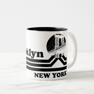 Caneca De Café Em Dois Tons Vintage Brooklyn Nova York