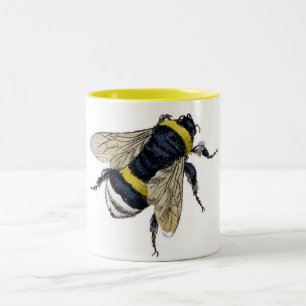 Caneca De Café Em Dois Tons Vintage Bumble Bee