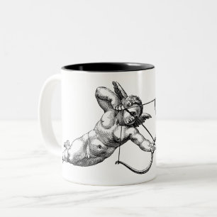 Caneca De Café Em Dois Tons Vintage Cherub Cupid Love
