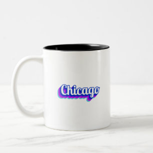 Caneca De Café Em Dois Tons Vintage Chicago