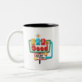 Caneca De Café Em Dois Tons Vintage Christian Retro Deus é sempre Deus