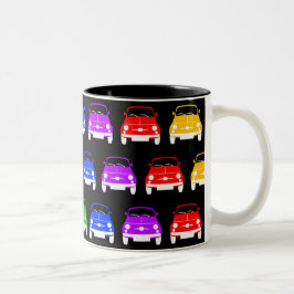 Caneca De Café Em Dois Tons Vintage Classic Fiat 500 Rainbow