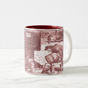 Caneca De Café Em Dois Tons Vintage Cornish Coast Tipplers