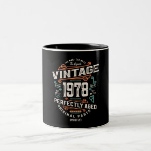 Caneca De Café Em Dois Tons Vintage de 46 anos 1978 Man Myth Legend