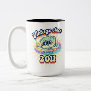 Caneca De Café Em Dois Tons Vintage desde 2011 Nostalgic & Vintage Music