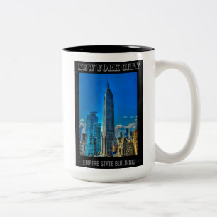 Caneca De Café Em Dois Tons Vintage do Empire State Building Nova Iorque