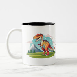 Caneca De Café Em Dois Tons Vintage em forma de boneca Dinossauro T Rex com Mo