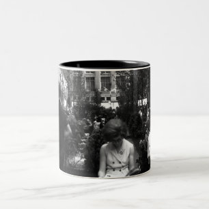 Caneca De Café Em Dois Tons Vintage EUA Nova York Rockefeller Center