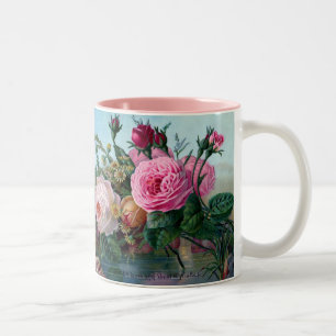 Caneca De Café Em Dois Tons Vintage Floral - Mug De Café De Duas Toneladas