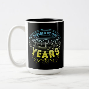 Caneca De Café Em Dois Tons vintage Funny, 70 anos dizendo citação
