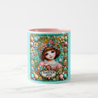 Caneca De Café Em Dois Tons VINTAGE GIRL~ Muito Doce