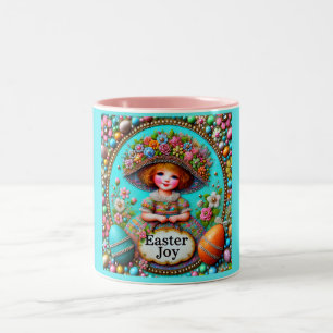 Caneca De Café Em Dois Tons VINTAGE GIRL~ Muito Doce