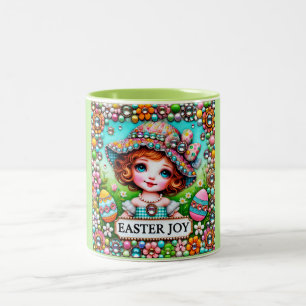Caneca De Café Em Dois Tons VINTAGE GIRL~ Muito Doce