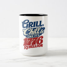 Vintage Grill Chill 1776 Rebelião Patriótica