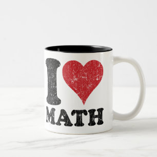 Caneca De Café Em Dois Tons Vintage I Love Math