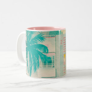 Caneca De Café Em Dois Tons Vintage Miami, Ocean Drive Mug