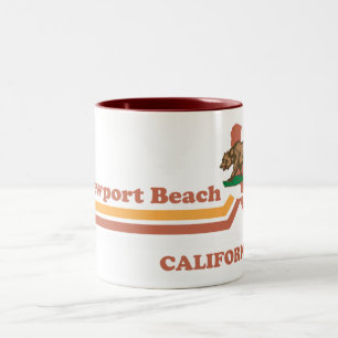 Caneca De Café Em Dois Tons Vintage Newport Beach California