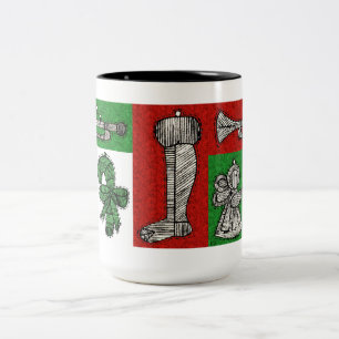 Caneca De Café Em Dois Tons Vintage Ornaments