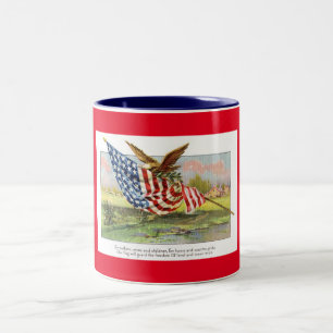 Caneca De Café Em Dois Tons Vintage patriótico
