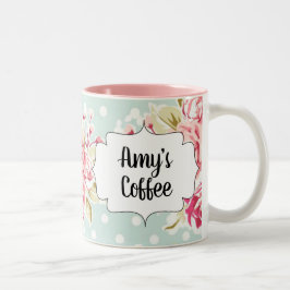 Caneca De Café Em Dois Tons Vintage Rosa Coffee Mug