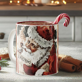 Caneca De Café Em Dois Tons Vintage Santa Claus Fúria