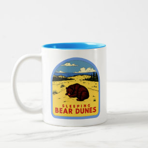 Caneca De Café Em Dois Tons Vintage Sleeping Bear Dunes Michigan