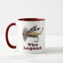 Caneca De Café Em Dois Tons Vintage Trout Fly Legendman Pai Pescador