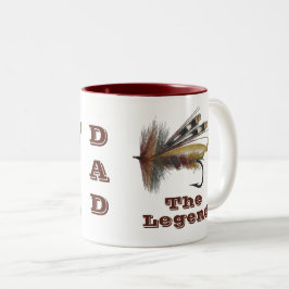 Caneca De Café Em Dois Tons Vintage Trout Fly Legendman Pai Pescador