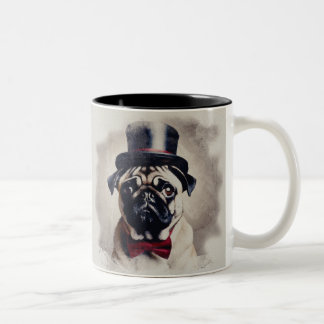 Caneca De Café Em Dois Tons Vintage Tux Pug Mug