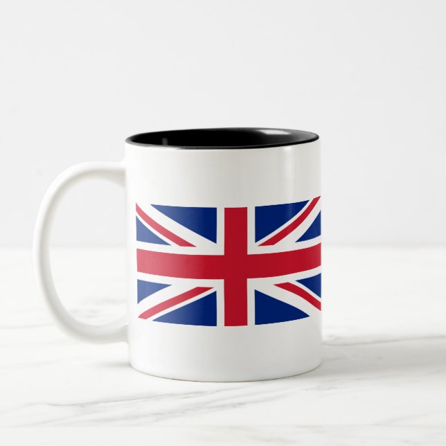 Caneca De Café Em Dois Tons Vintage Union Jack Flag T-Shirt (Esquerda)