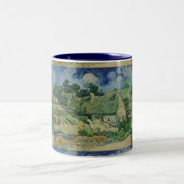 Caneca De Café Em Dois Tons Vintage Van Gogh Thatch Cottages Em Cordeville