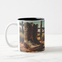 Vintage Western Coffee Mug | Cowboy Boots