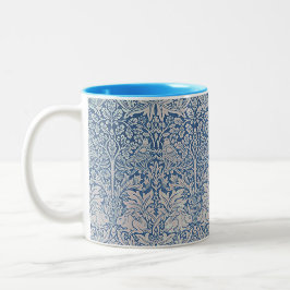 Caneca De Café Em Dois Tons Vintage William Morris Forest Rabbit Foliage