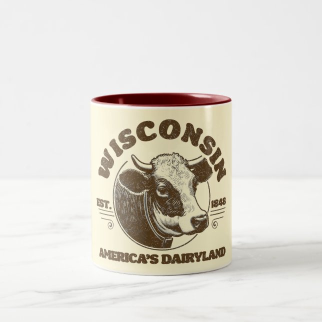 Caneca De Café Em Dois Tons Vintage Wisconsin (Centro)
