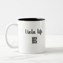 Caneca De Café Em Dois Tons Viola Life Alto Clef Music