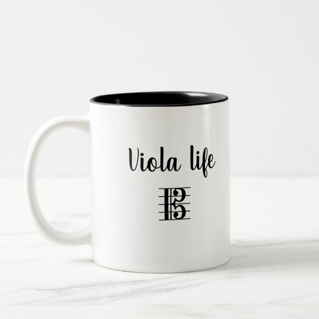 Caneca De Café Em Dois Tons Viola Life Alto Clef Music (Esquerda)