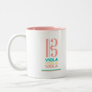Caneca De Café Em Dois Tons Viola Pink Alto Clef