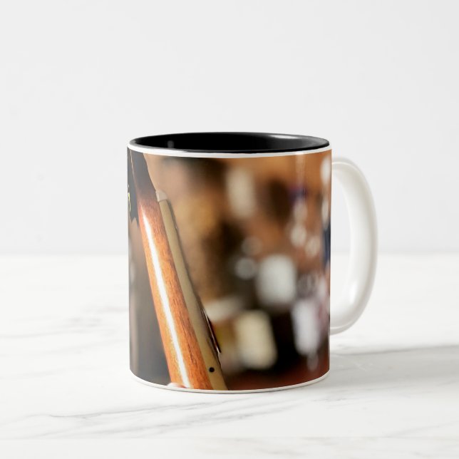 Caneca De Café Em Dois Tons Violão acústico bonito (Frente Esquerda)