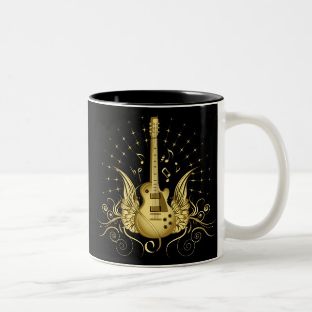 Caneca De Café Em Dois Tons Violão com asa ouro (Direita)
