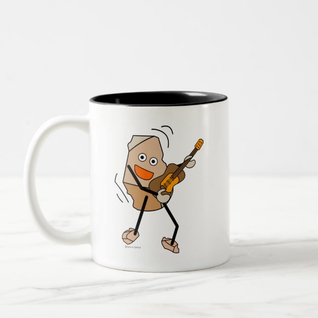 Caneca De Café Em Dois Tons Violão de Rock (Esquerda)