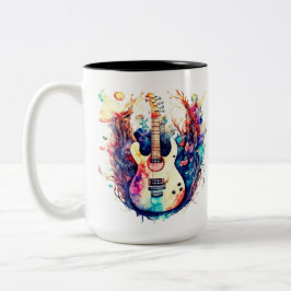 Caneca De Café Em Dois Tons Violão moderno